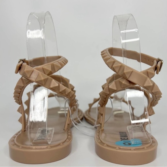 Steve Madden Travel J Jelly Studded Rockstud Flat Sandals Wrap Ankle NEW - Picture 6 of 7